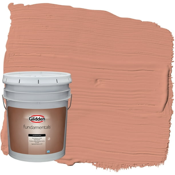 Glidden Fundamentals Exterior Paint Orange Essential, SemiGloss, 5 Gallons