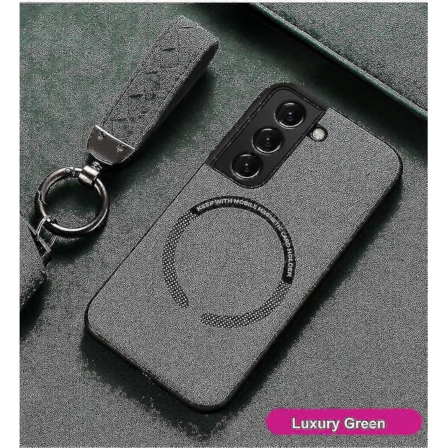 Funda magnética de piel de ante Yashi para Samsung Galaxy S22 Ultra/s22+/s22 carga inalámbrica Magsafe roja