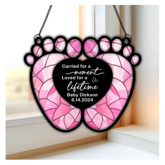 Personalized Baby Memorial Suncatcher - Baby Loss Gifts for Mom Dad - Loss of Baby Sympathy Gift - Infant Loss Gifts - Hanging Indoor Window Decor - Custom Suncatcher Ornament Decoration