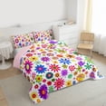 thumbnail image 4 of Homewish Kawaii Vintage Flowers 3-Piece Full Size Comforter Sets For Boys Girls,Colorful Floral Blossoms Bedding Comforter Set,Spring Garden Lightweight Bedding Sets,Luxury Bedroom Decor,Reversible, 4 of 9