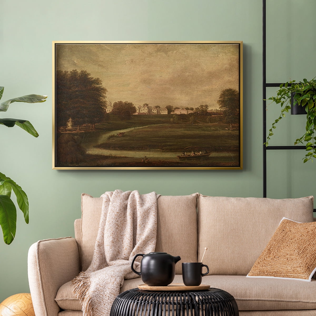 Vintage Landscape-CCCXX By Wexford Home Framed in Gold Wood Gallery Wrapped Canvas 27 in. x 41 in.