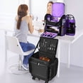 thumbnail image 6 of Byootique Rolling Makeup Train Case w/ Backpack Travel Barber Cosmetic Storage, 6 of 10