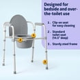 thumbnail image 6 of Medline 3-in-1 Bedside Commode, Portable Toilet, Sturdy, 350 lb Weight Capacity, Steel, Gray, Folding, 6 of 7