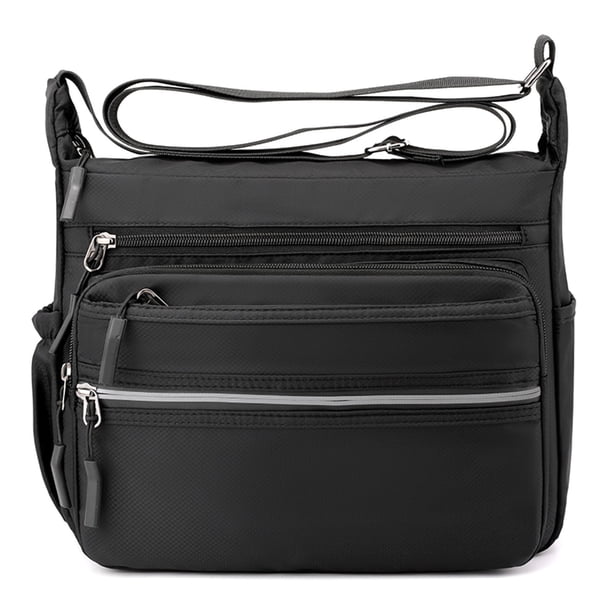 Bolso de hombro, bolso de hombro de nailon impermeable, bolso de mensajero multibolsillo