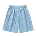 thumbnail image 4 of Sheghy Workout Shorts Women 100%Cotton Women Summer Fashion Solid Quick Dry Sports Drawstring Dual Pocket Knee-Length Shorts Light Blue XXXXL, 4 of 6