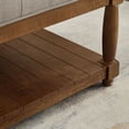 thumbnail image 5 of S-HOME Large Square Upholstered Tufted Linen Ottoman, Spacious Coffee Table with Solid Wood Shelf，Linen, 5 of 6