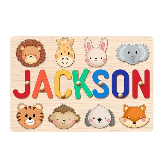 Children's Personalized Name Puzzle Wooden Educational Toy Birthday Gift