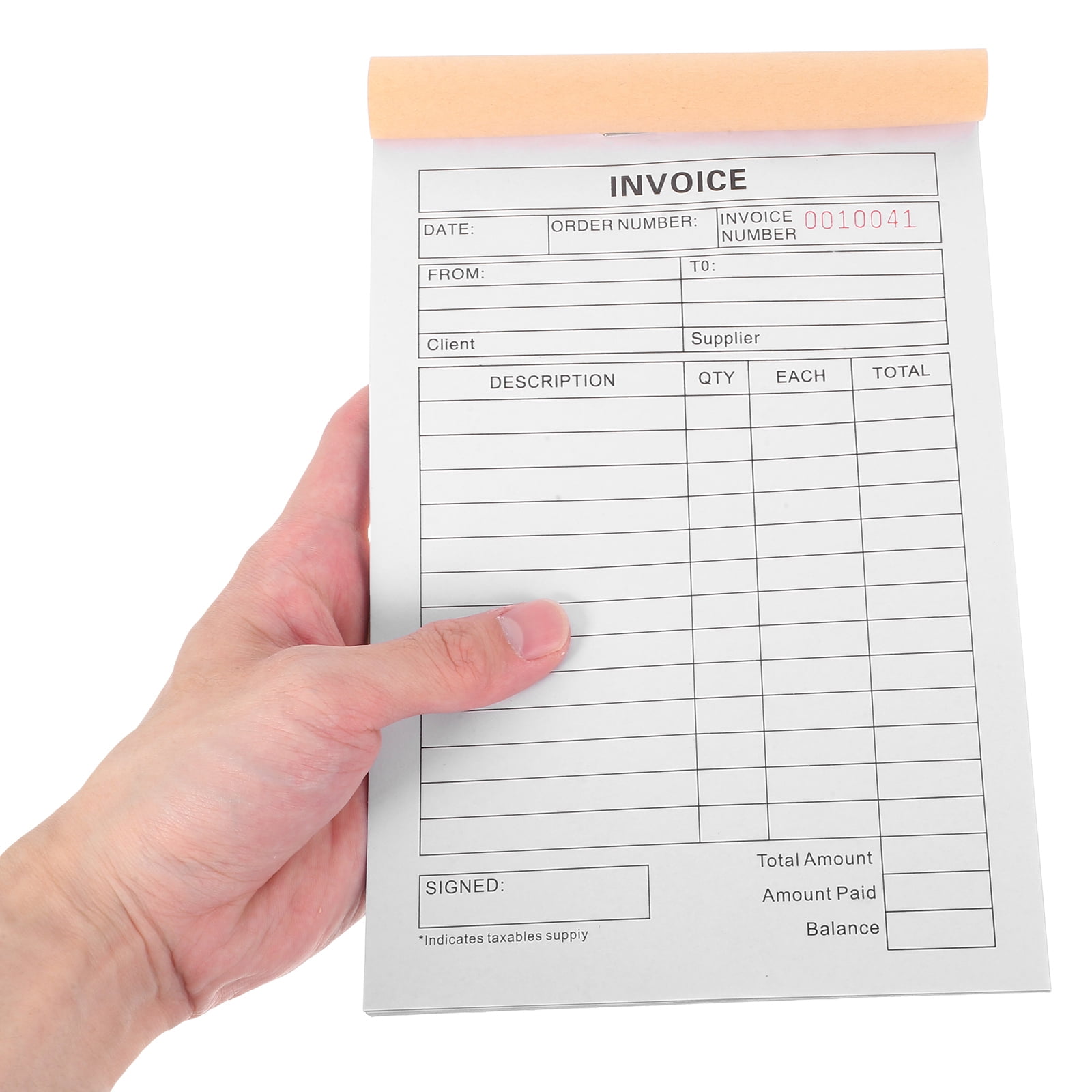 SKISUNO 5Pcs Compact Invoice Book for Small Business with Builtin Portable Writing Board