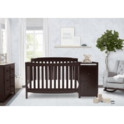 Delta Children Mason Convertible 6-in-1 Baby Crib and Changer, Dark Chocolate