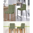 thumbnail image 5 of Vintage Flower Bar Stool Covers Set of 4, Green Spring Floral Leaves Pastoral Birds Plants Stretch Bar Chair Covers with Backs, Removable Pub Counter Height Chair Cover for Kitchen Dining Room Cafe, 5 of 7