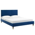 thumbnail image 2 of Modway Peyton Performance Velvet King Platform Bed in Navy, 2 of 10