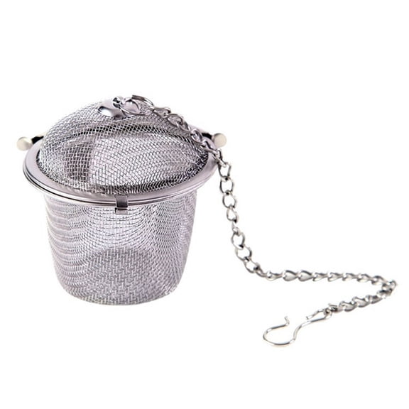 1Pc Stainless Steel Extra Fine Mesh Tea Infuser, with Lid and Extended Chain Hook, Reusable Loose Leaf Tea Strainer for Tea Cups and Diffusers