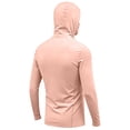 thumbnail image 3 of Men's UPF 50+ Sun Protection Hooded Shirt with Integrated Face Cover Long Sleeve Lightweight Rash Guard Shirts, L, 3 of 4