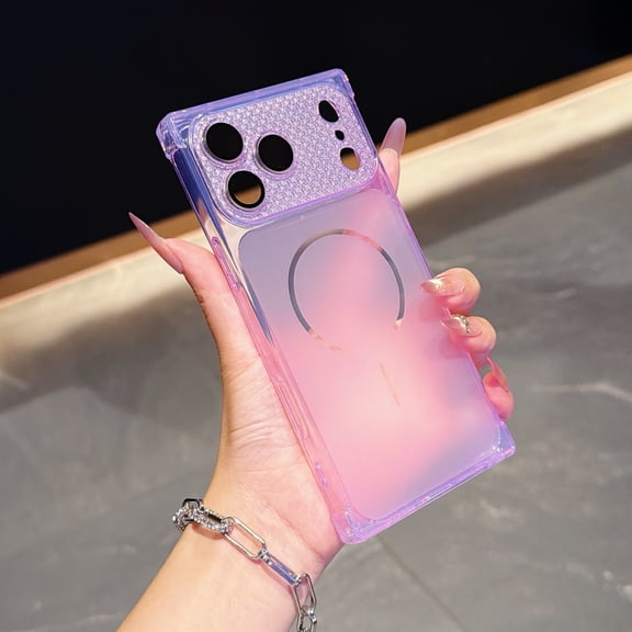 Luxury Matte Clear Case for iPhone 12, Magnetic Compatible with MagSafe, Ultra Slim Soft TPU Shockproof Protective Cover with Lens Protector, Lightpurple