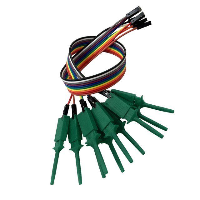 Línea de clip de de prueba de sonda de analizador lógico de 10 piezas Verde Baoblaze Línea de enlace de prueba de Analizador lógico