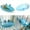J001- Blue, variant on Small Bird Bath, Bird Accessories for Cages, 8X3 in Semi-Transparent Blue, Bird Bath for Cage, Bird Mirror for Cage, Mirror Hanging Hardware, Bird toys for Parrots, 1 Pc