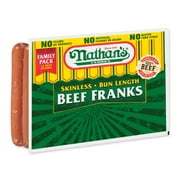 Nathan's Famous, Skinless Beef Franks, Bun Length, 28 oz