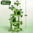 thumbnail image 6 of Yaheetech 62" H Multi Level Cat Tree Tower with Condos Foam-Padded Perches, Green, 6 of 9