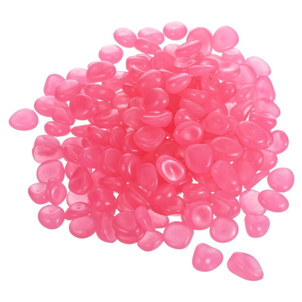 Uxcell 200 Pack Rocas Brillantes 0.51''-0.67'' Piedras Brillantes Decorativas en la Oscuridad Decoración de Piedras Luminiscentes DIY Decorativas Rosa