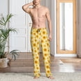 thumbnail image 5 of Vsdgher Yellow White Striped Sunflower Print Mens Pajama Pants Sleep & Lounge Pants, PJ Bottoms With elastic waistb and Pockets, 5 of 5