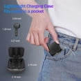 thumbnail image 5 of Auriculares inalámbricos, TWS Bluetooth 5.0 con estuche de carga, control táctil, auriculares deportivos impermeables con micrófono estéreo Bluetooth, carga tipo C, reproducción 24 horas (negro), 5 of 5