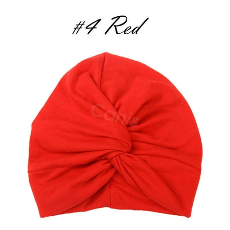 

Boy Girl Soft Cotton Blends Hat Caps Lovely Cute Solid Knot Beanies Newborn Infant Toddler Kids Turban