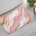 thumbnail image 2 of Pink Marble Gold Line Pattern Bathroom Rugs Mat,Non Slip Microfiber Bathroom Rug,Rubber Backing,Soft Bathroom Mats for Bathroom Floor,Tub and Shower,17x27in(43x68cm), 2 of 5
