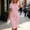 Pink, variant on Women's Crew Neck Short Sleeve Bodycon Midi Dress, Solid Ruched Waist Slim Fit Party Wedding Guest Pencil Dress Pink XL(XL)