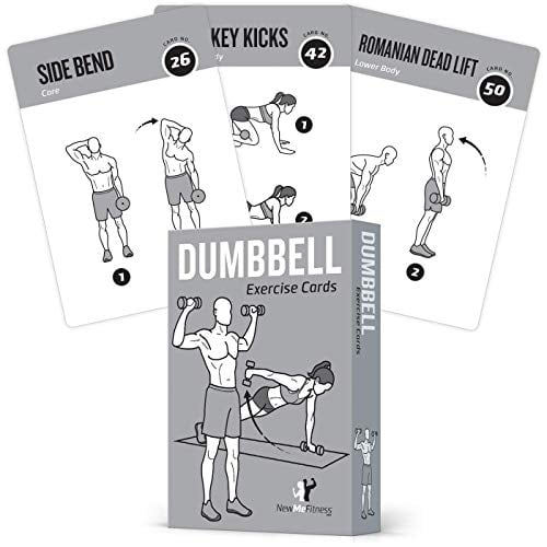 NewMe Fitness Dumbbell Workout Cards - Instructional Fitness Deck for Women  & Men, Beginner Fitness Guide to Training Exercises at Home or Gym  (Dumbbell, Vol 1) 