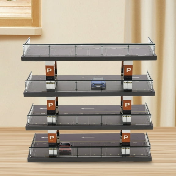 1:64 Diorama Parking Car Rack 4-Tier Parking Lot Display Model Diorama Vehicle Garage Showcase
