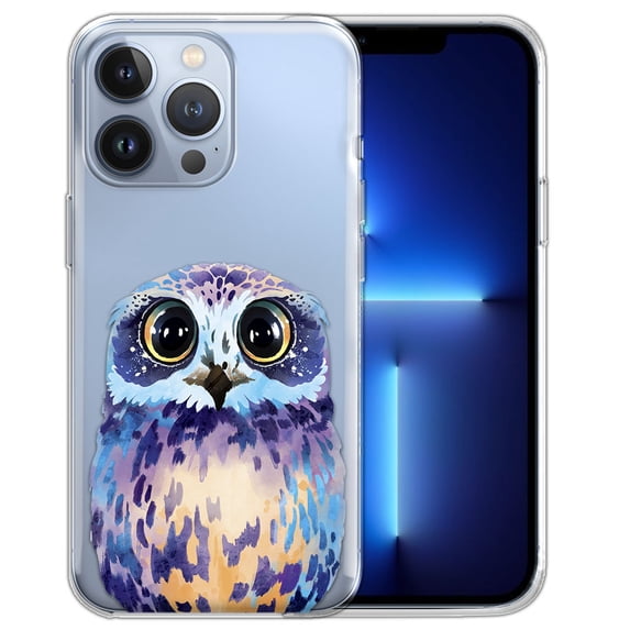 WIRESTER Soft TPU Clear Case Slim Protective Cover for Apple iPhone 13 Pro Max 6.7" 2021, Blue Owl