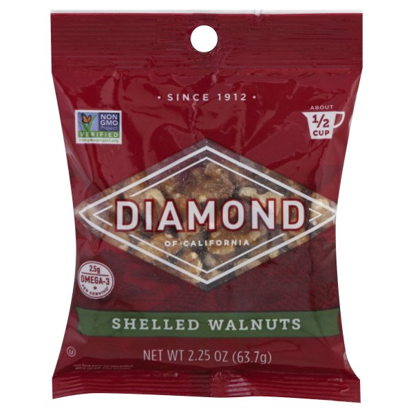 Diamond of California Shelled Walnuts, 2.25 oz