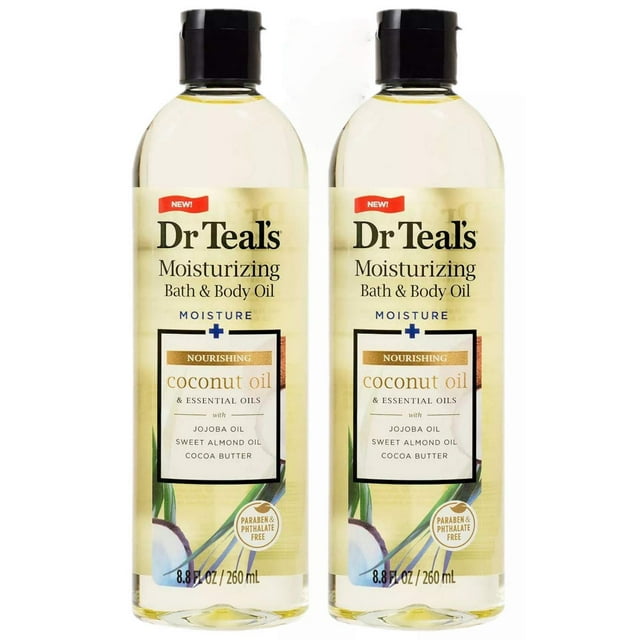 Set de regalo de aceite corporal y de baño Dr. Teals Coconut, 500 ml (paquete de 2)