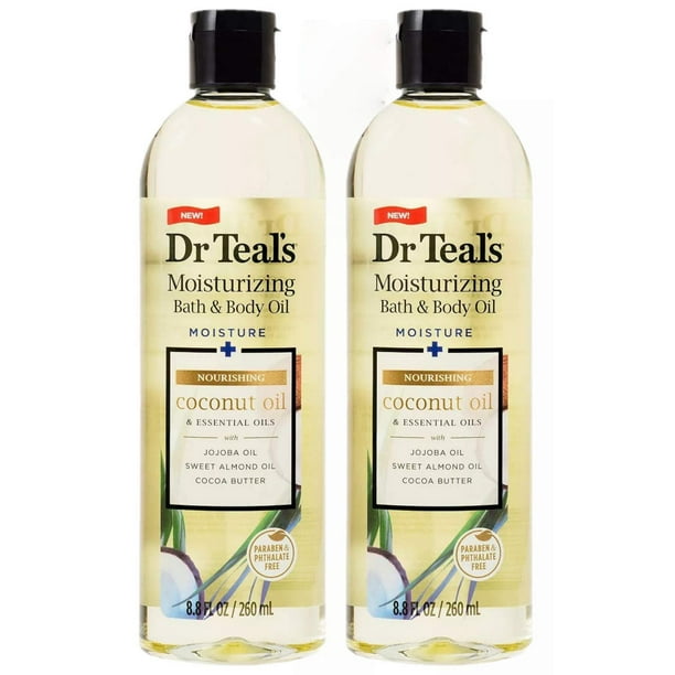 Set de regalo de aceite corporal y de baño Dr. Teals Coconut, 500 ml (paquete de 2)