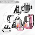 thumbnail image 3 of Kuiaobaty Cat Stars Print Clear Backpack and Pencil Case for Girls 8-12 Polka Dot Print Backpack and Lunch Bag with Bottle Holder Heavy Duty Clear Bookbag with Lunch Box for School, 3 of 5