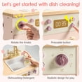 thumbnail image 6 of Robud Wooden Dishwasher Playset for Kids - Pretend Kitchen Sink with Faucet, Turning Knobs, Dish Rack & Tableware for Toddler Role Play Toy Ages 3+, Pink, 6 of 12