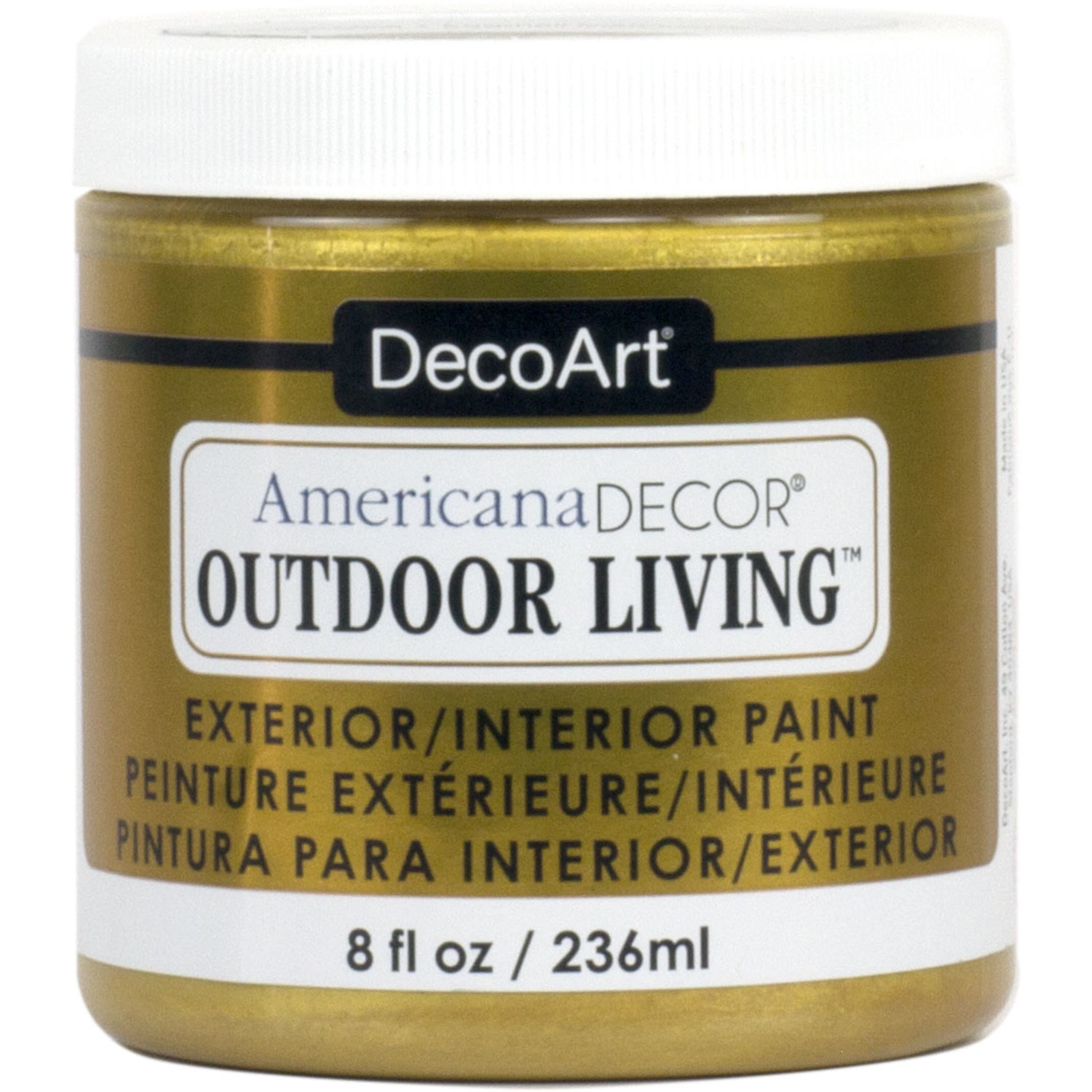 DecoArt Americana Decor Outdoor Living Paint, 8oz., Gold