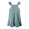 thumbnail image 4 of Ketyyh-chn99 Robe d'Été Sans Manches pour Fille Robe d'Été pour Bébé Fille Robe Décontractée Sans Manches à Volants Taille pour 4-5 Ans, Bleu Ciel, 4 of 4