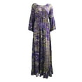 thumbnail image 2 of Liacowi Women Bohemian Long Dress Long Flared Sleeve A-Line Dress Plus Size Flowy Sundress S-3XL, 2 of 5
