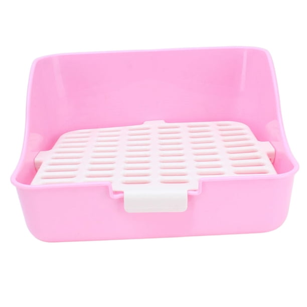 Caja de arena para conejos, herramienta de limpieza para interiores, para hámsters, conejos y hurones. Rosa 11x11x8in