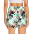 thumbnail image 4 of Goofa Tropical Summer Palm Printed Women 2 in 1 Running Shorts,Quick Dry Athletic Workout Shorts,High Waisted Athletic Shorts with Liner Pockets-Small, 4 of 9