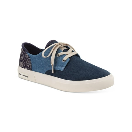 SUN STONE Mens Blue Color Block Cushioned Kiva Round Toe Platform Lace-Up Sneakers Shoes 11.5 M