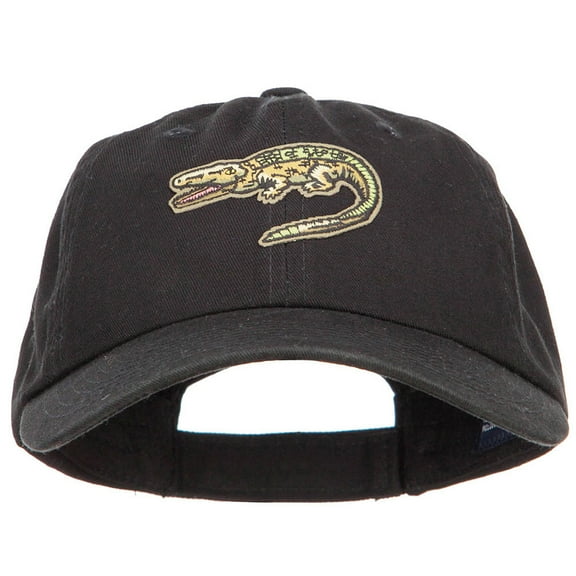 Alligator Wild Animal Patched Low Profile Cotton Cap - Black OSFM