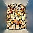 thumbnail image 2 of Artzone Tiffany Sconces Natural Shell Mosaic Wall Light Black Finish Bedroom, 2 of 4