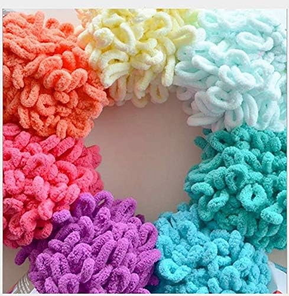 Minzimin 6 Skeins - Total 600g Fun Finger Loops Yarn - Jumbo Polyester Yarn - No Need Hook or Needles Loop Yarn