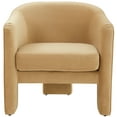 thumbnail image 4 of SAFAVIEH Couture Londyn Modern Velvet Solid Accent Chair, Light Brown, 4 of 9