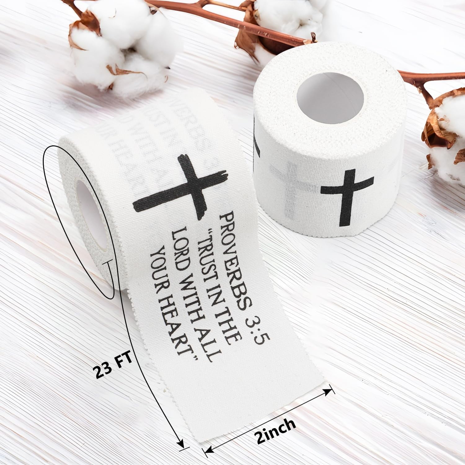 MODANU 4Pcs Christian Athletic Tape 1.97in x 23ft Cross Athletic Tape Cotton Zinc Oxide Performance Wrist Tape for Athlete Sport Trainers First Aid Injury Wrap Bats Tennis Gymnastics, White