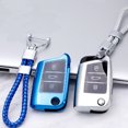 thumbnail image 4 of 1 funda para llavero de coche con acabado de fibra de carbono suave para Volkswagen Golf Lingdu Langyi Tiguan Sagitar, carcasa de TPU galvanizada con llavero de metal, 4 of 8