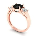 thumbnail image 2 of Three-Stone Engagement Ring for Women - 1.5ct Natural Onyx in 14K Rose Gold Promise Ring, 2 of 6