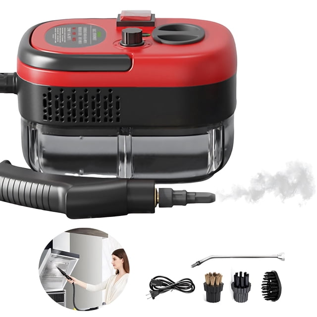 Limpiador vapor Fondo Puede Drenar,Máquina limpieza Vapor Presurizada Alta Temperatura Con diseño drenaje parte inferior,Ajuste de 6 Engranajes,Tanque agua grande 1200ML,Limpiar manchas aceite cocina